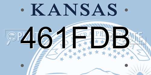 461FDB Kansas License Plate