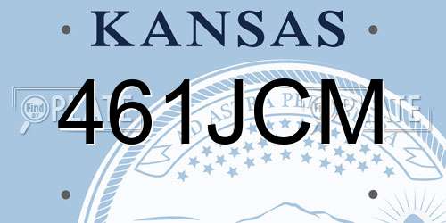 461JCM Kansas License Plate
