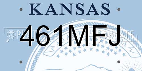 461MFJ Kansas License Plate