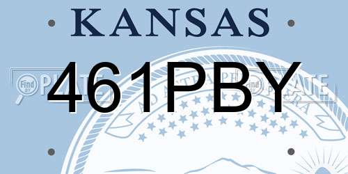 461PBY Kansas License Plate