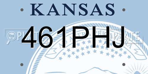 461PHJ Kansas License Plate