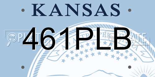 461PLB Kansas License Plate