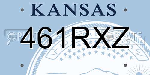461RXZ Kansas License Plate