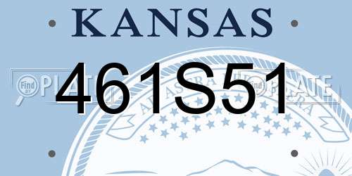 461S51 Kansas License Plate