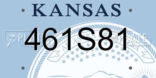461S81 Kansas License Plate