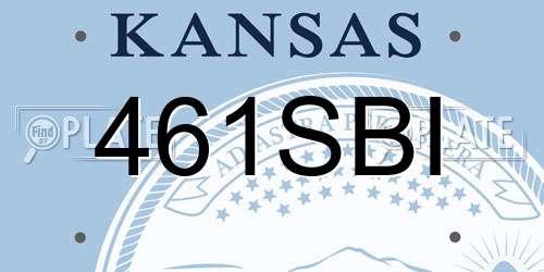 461SBI Kansas License Plate
