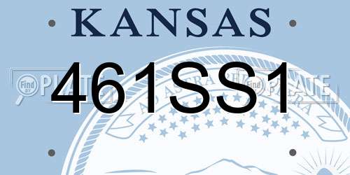 461SS1 Kansas License Plate