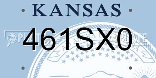 461SX0 Kansas License Plate