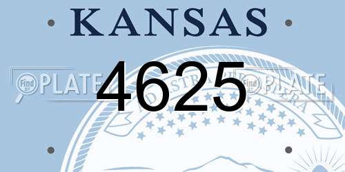 4625 Kansas License Plate
