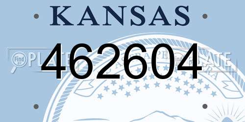 462604 Kansas License Plate