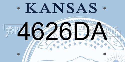 4626DA Kansas License Plate