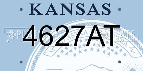 4627AT Kansas License Plate