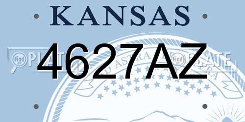 4627AZ Kansas License Plate