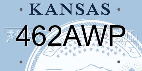 462AWP Kansas License Plate