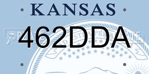 462DDA Kansas License Plate