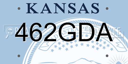 462GDA Kansas License Plate