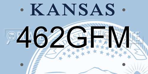 462GFM Kansas License Plate