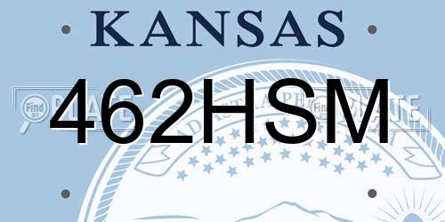 462HSM Kansas License Plate