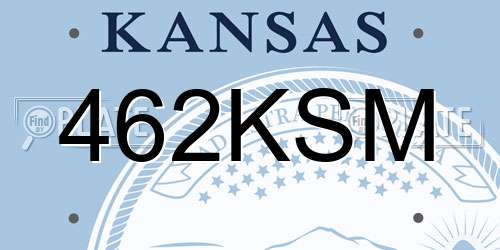 462KSM Kansas License Plate