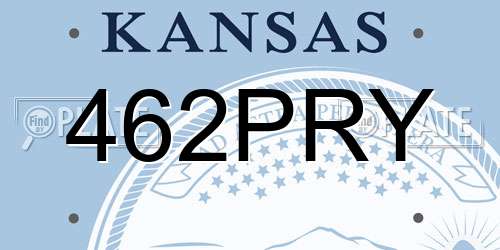462PRY Kansas License Plate