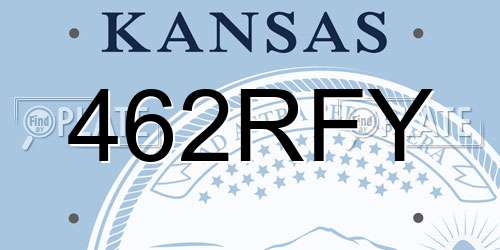 462RFY Kansas License Plate