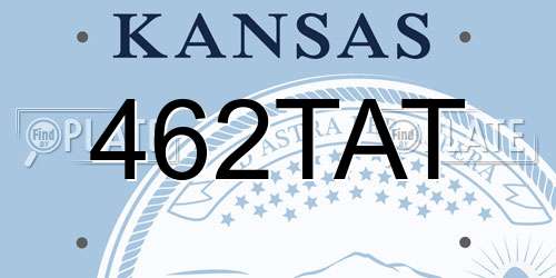 462TAT Kansas License Plate