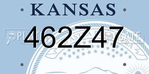 462Z47 Kansas License Plate