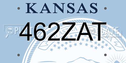 462ZAT Kansas License Plate