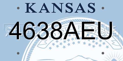 4638AEU Kansas License Plate