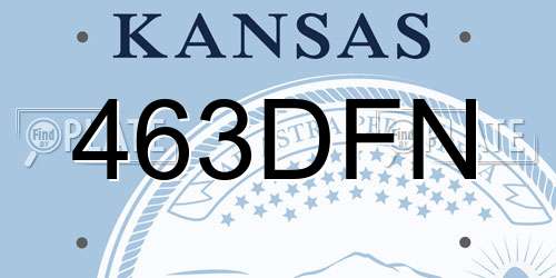 463DFN Kansas License Plate