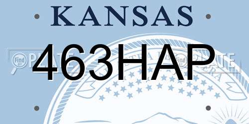 463HAP Kansas License Plate