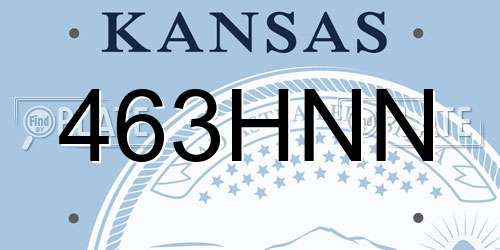463HNN Kansas License Plate