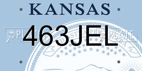 463JEL Kansas License Plate
