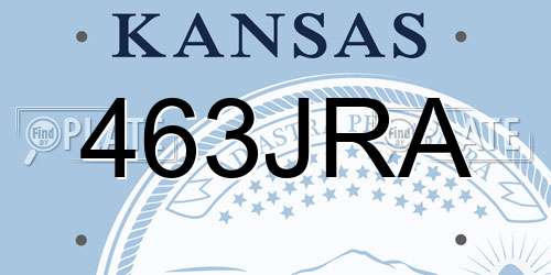 463JRA Kansas License Plate