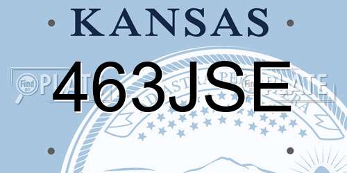 463JSE Kansas License Plate