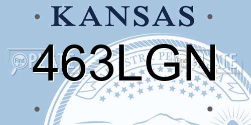 463LGN Kansas License Plate