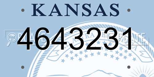 4643231 Kansas License Plate