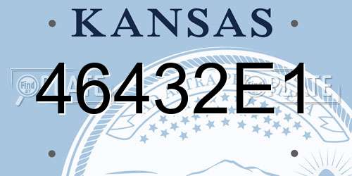 46432E1 Kansas License Plate