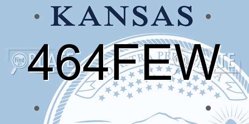 464FEW Kansas License Plate