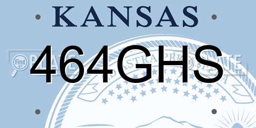 464GHS Kansas License Plate