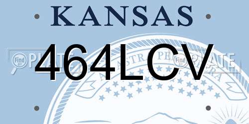 464LCV Kansas License Plate