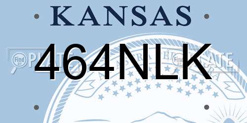 464NLK Kansas License Plate