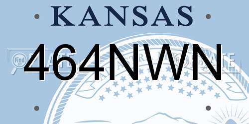 464NWN Kansas License Plate