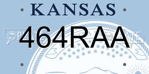 464RAA Kansas License Plate