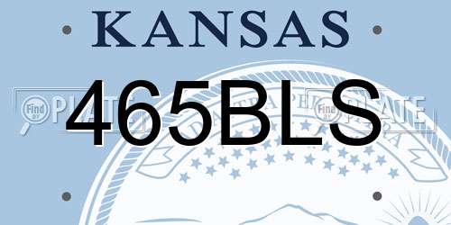 465BLS Kansas License Plate