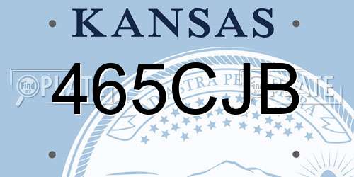 465CJB Kansas License Plate