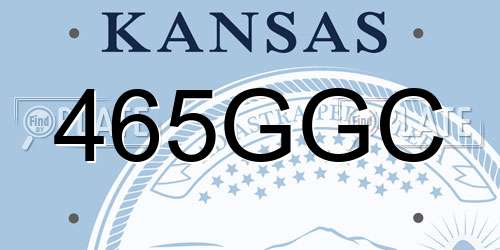 465GGC Kansas License Plate