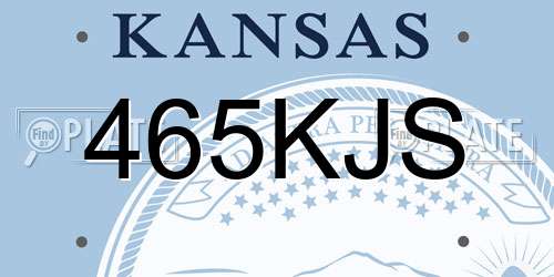 465KJS Kansas License Plate