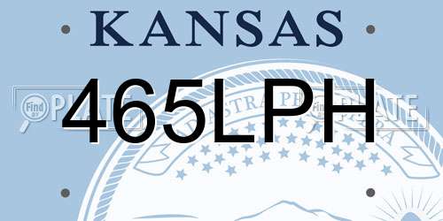 465LPH Kansas License Plate