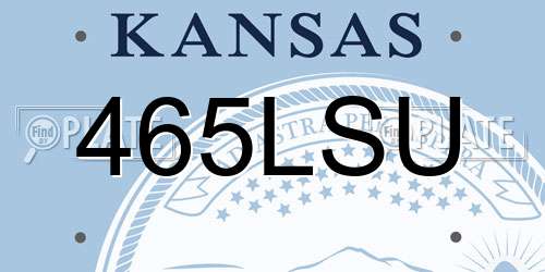 465LSU Kansas License Plate